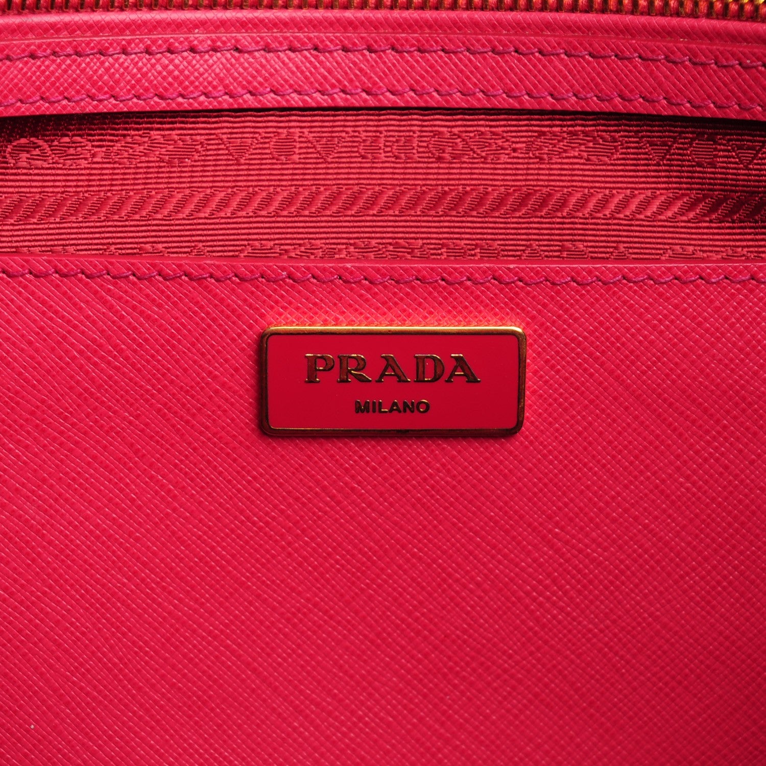 Prada Saffiano Large Galleria Double Zip Tote Fuxia 6 of 9