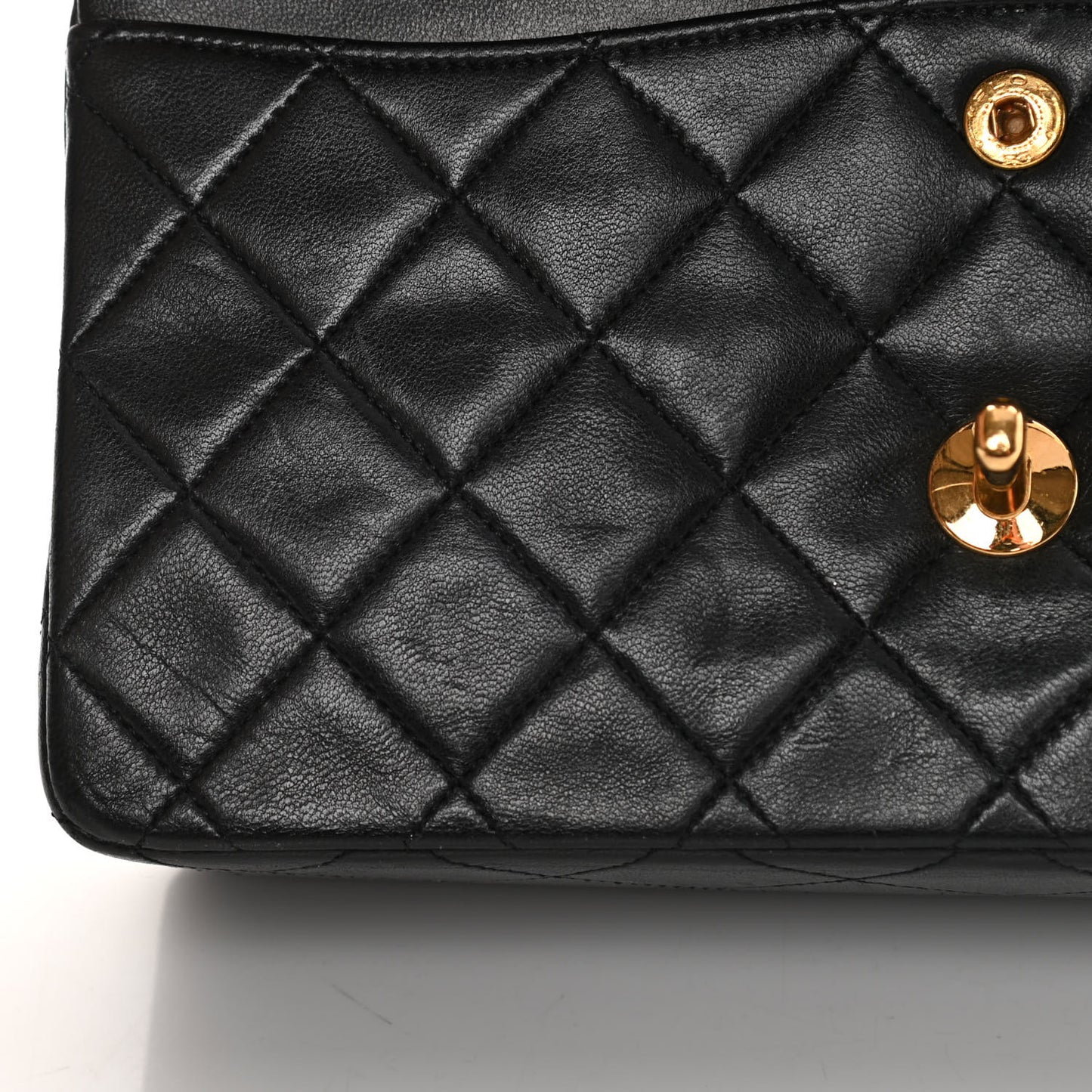 Lambskin Quilted Small Double Flap Black
