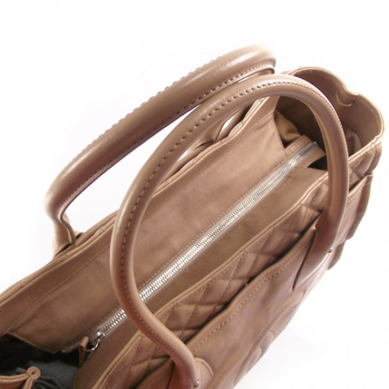 Leather Quilted Shopping Tote