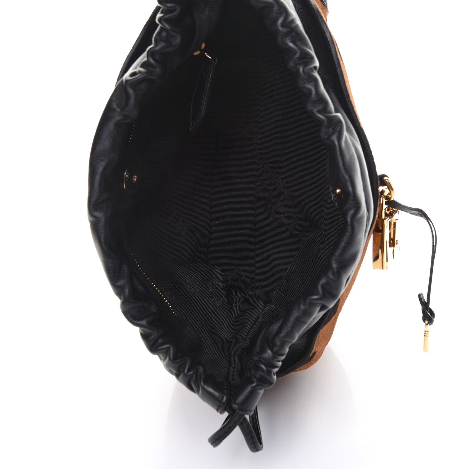 Burberry Calf Hair Heart Print Little Crush Dark Camel Black 4 of 4