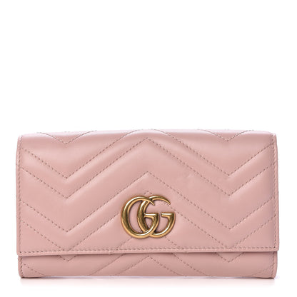 Gucci Calfskin Matelasse GG Marmont Continental Wallet Perfect Pink 1 of 7