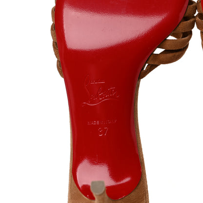 Christian Louboutin Suede Belbrossa 55 Mules 37 Brown 6 of 7