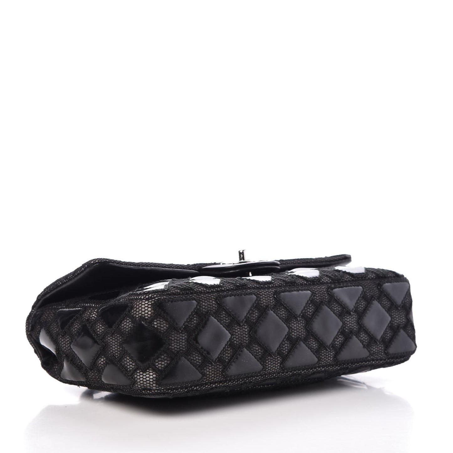Vinyl Mesh Quilted Medium Single Flap Black