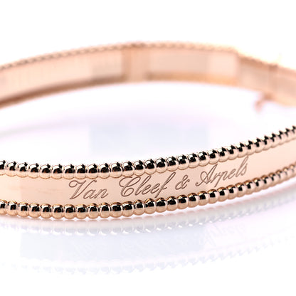 Van Cleef & Arpels 18K Rose Gold Perlee Signature Bangle Bracelet L 6 of 7