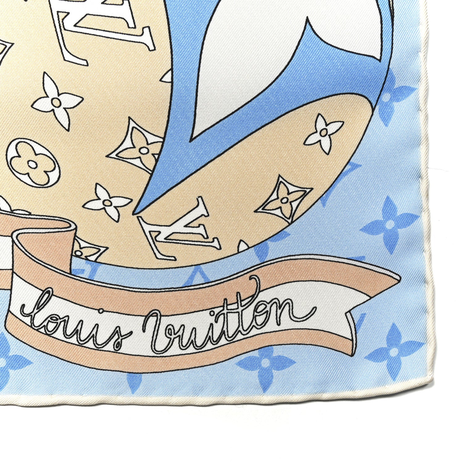 Louis Vuitton Silk LV Journey Square Scarf 90 Blue 2 of 5