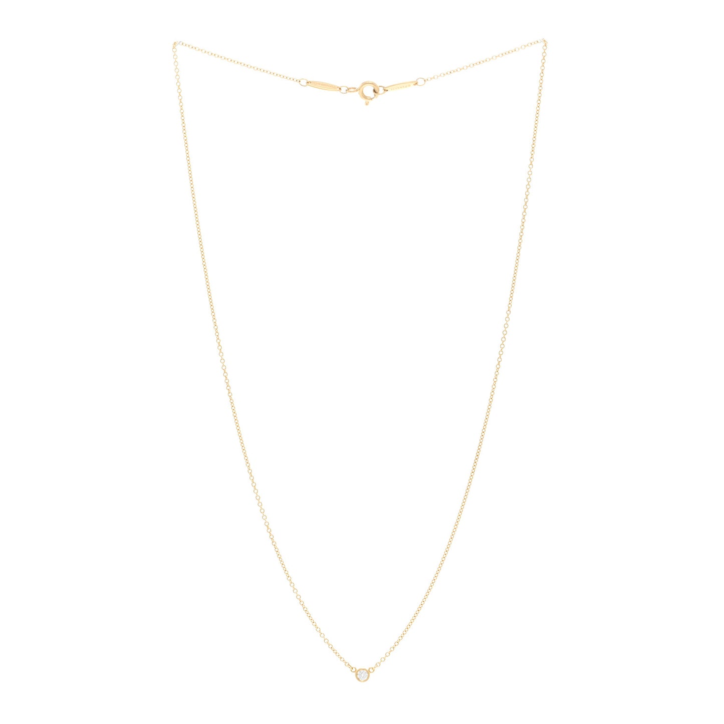 18K Yellow Gold Diamond .05ct Elsa Peretti Diamonds by the Yard Pendant Necklace