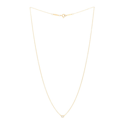 Tiffany 18K Yellow Gold Diamond .05ct Elsa Peretti Diamonds by the Yard Pendant Necklace 3 of 4