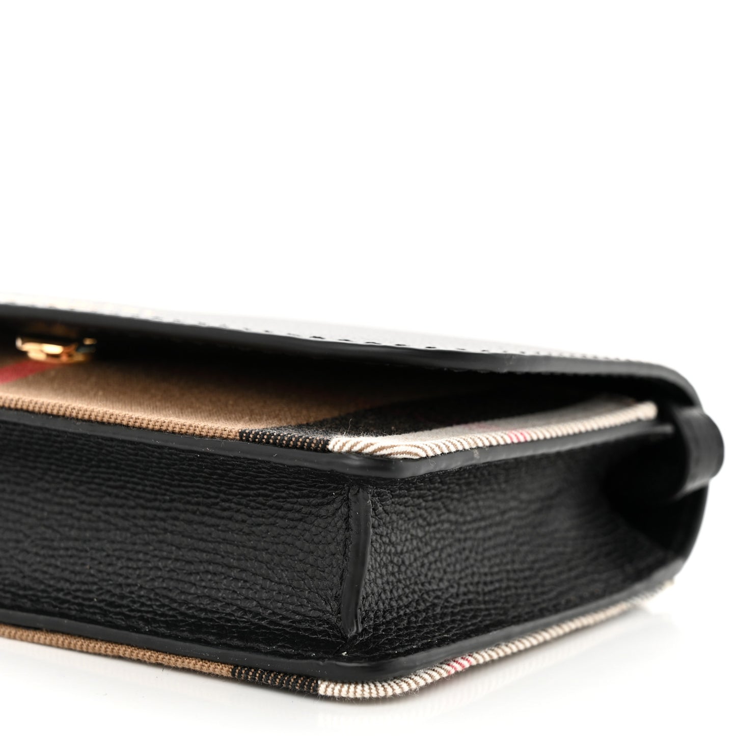 Derby Calfskin House Check Wallet On Chain Black