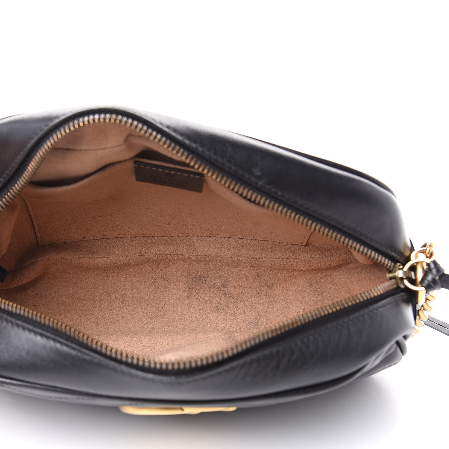 Gucci Calfskin Matelasse Small GG Marmont Chain Shoulder Bag Black 5 of 13