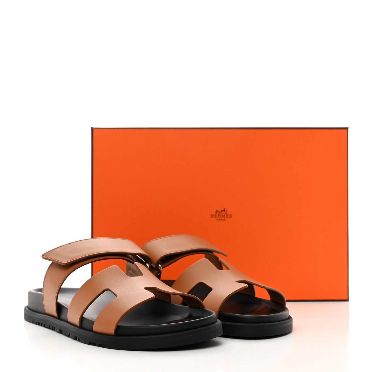 Hermes Epsom Womens Chypre Sandals 38 Natural 9 of 9