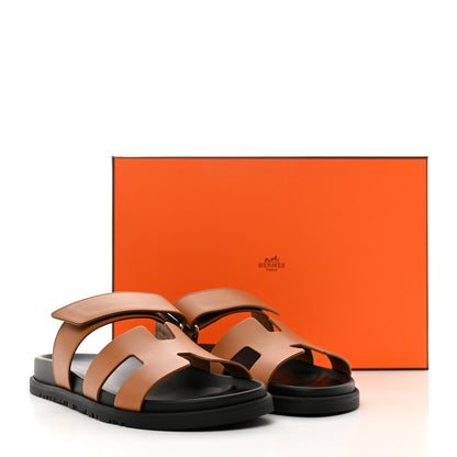 Hermes Epsom Womens Chypre Sandals 38 Natural 9 of 9