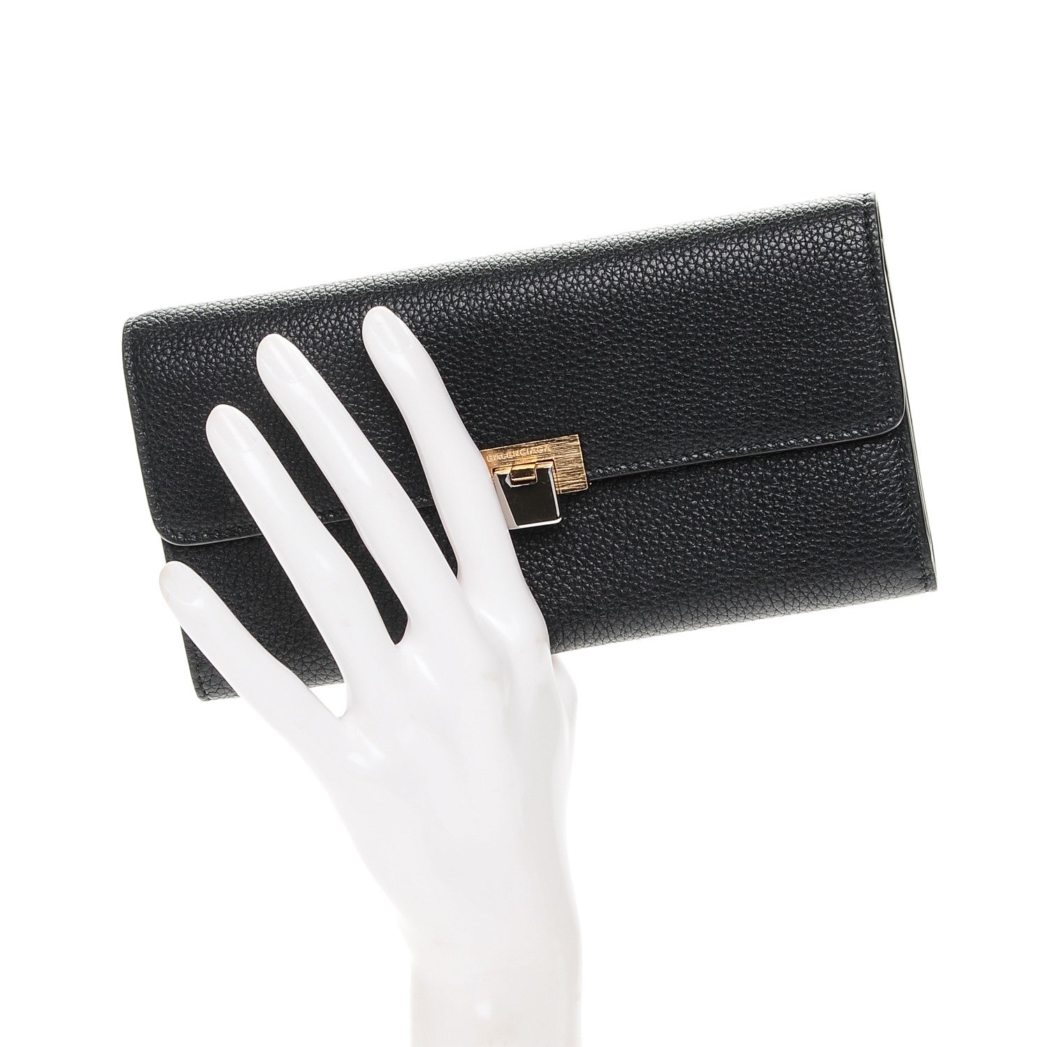 Balenciaga Calfskin Le Dix Continental Wallet Black 2 of 7