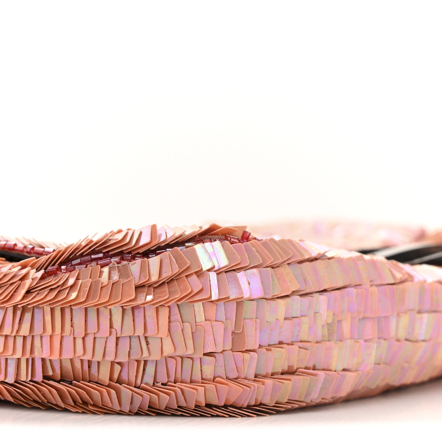 Fendi Sequin Beaded Baguette Pink Dark Brown 8 of 13