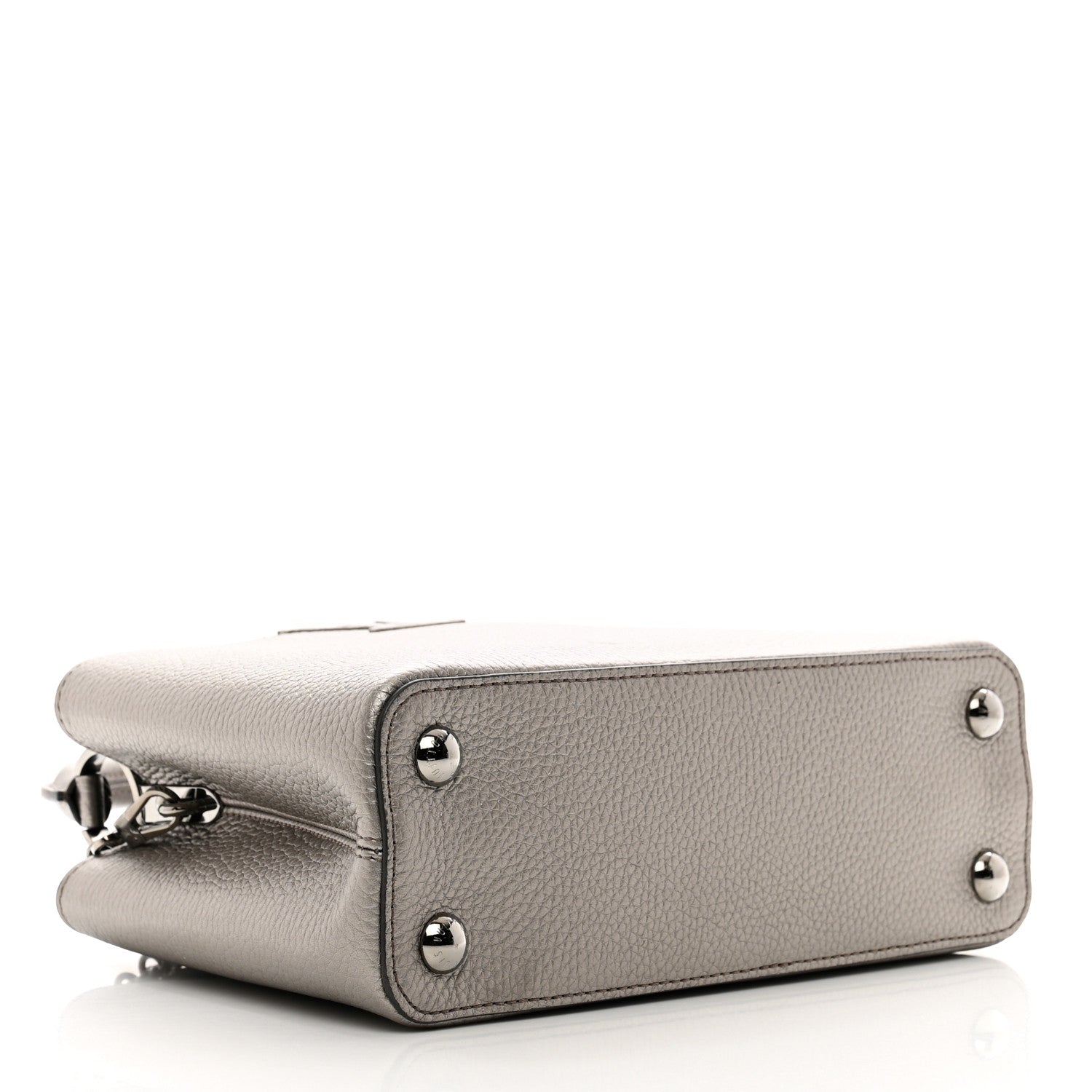 Louis Vuitton Metallic Calfskin Capucines BB Etain 4 of 9