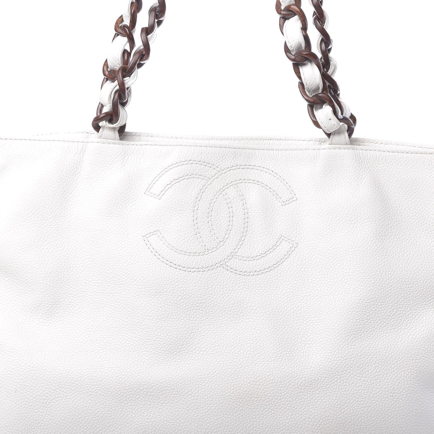 Chanel Caviar CC Tote White 10 of 10