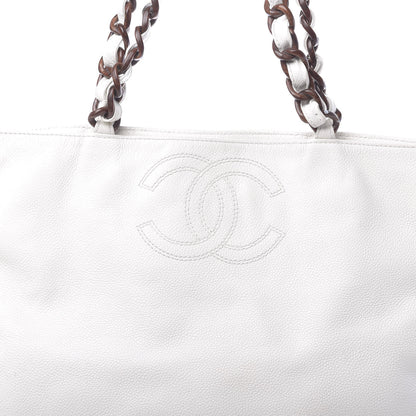 Chanel Caviar CC Tote White 10 of 10