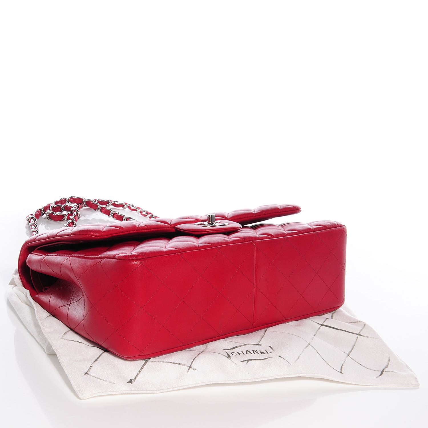 Chanel Lambskin Jumbo Double Flap Red 4 of 8