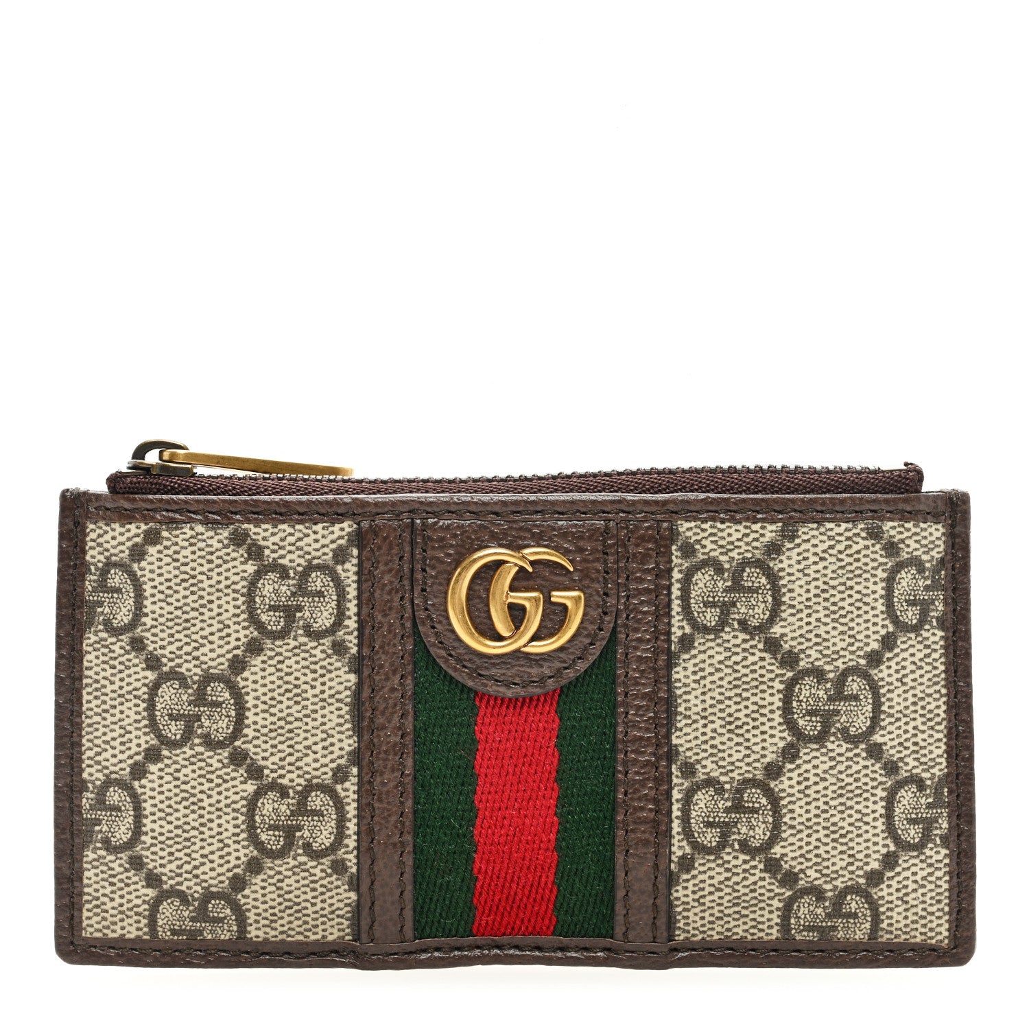 Gucci GG Supreme Monogram Web Ophidia Coin Case Brown 1 of 6