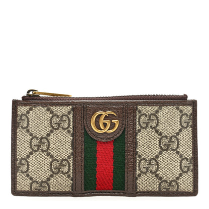 Gucci GG Supreme Monogram Web Ophidia Coin Case Brown 1 of 6