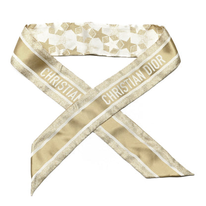 Christian Dior Silk Star Scarf Gold 1 of 4