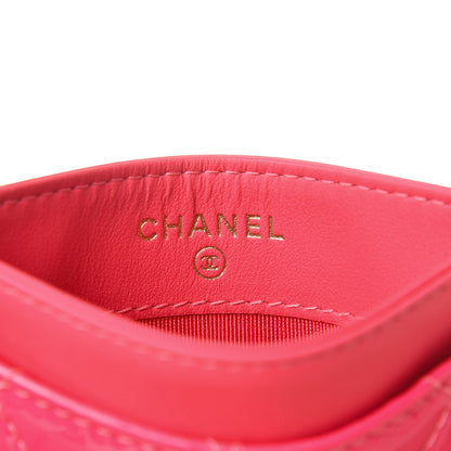 Chanel Patent Quilted Card Holder Pink 6 of 9