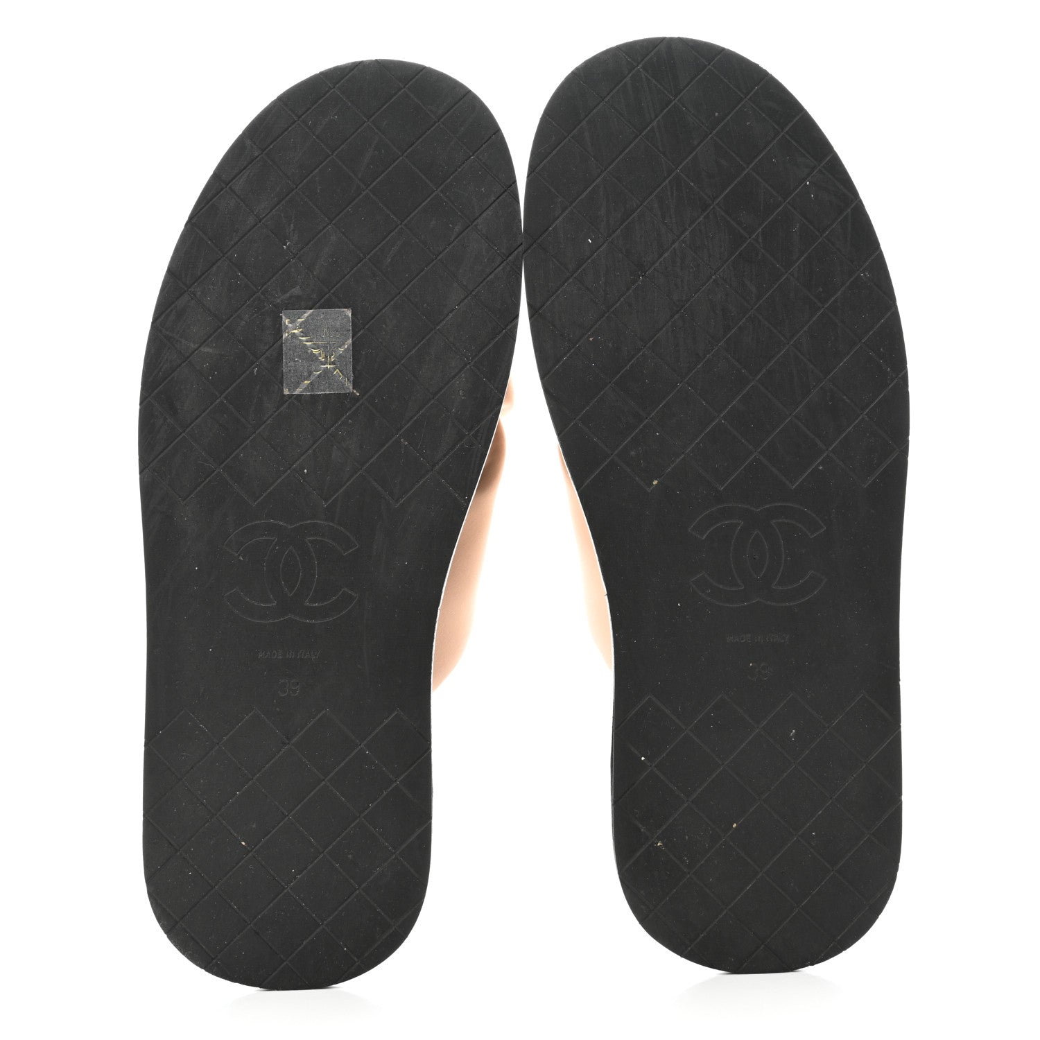 Chanel Fabric CC Mules Sandals 39 Light Beige 5 of 9