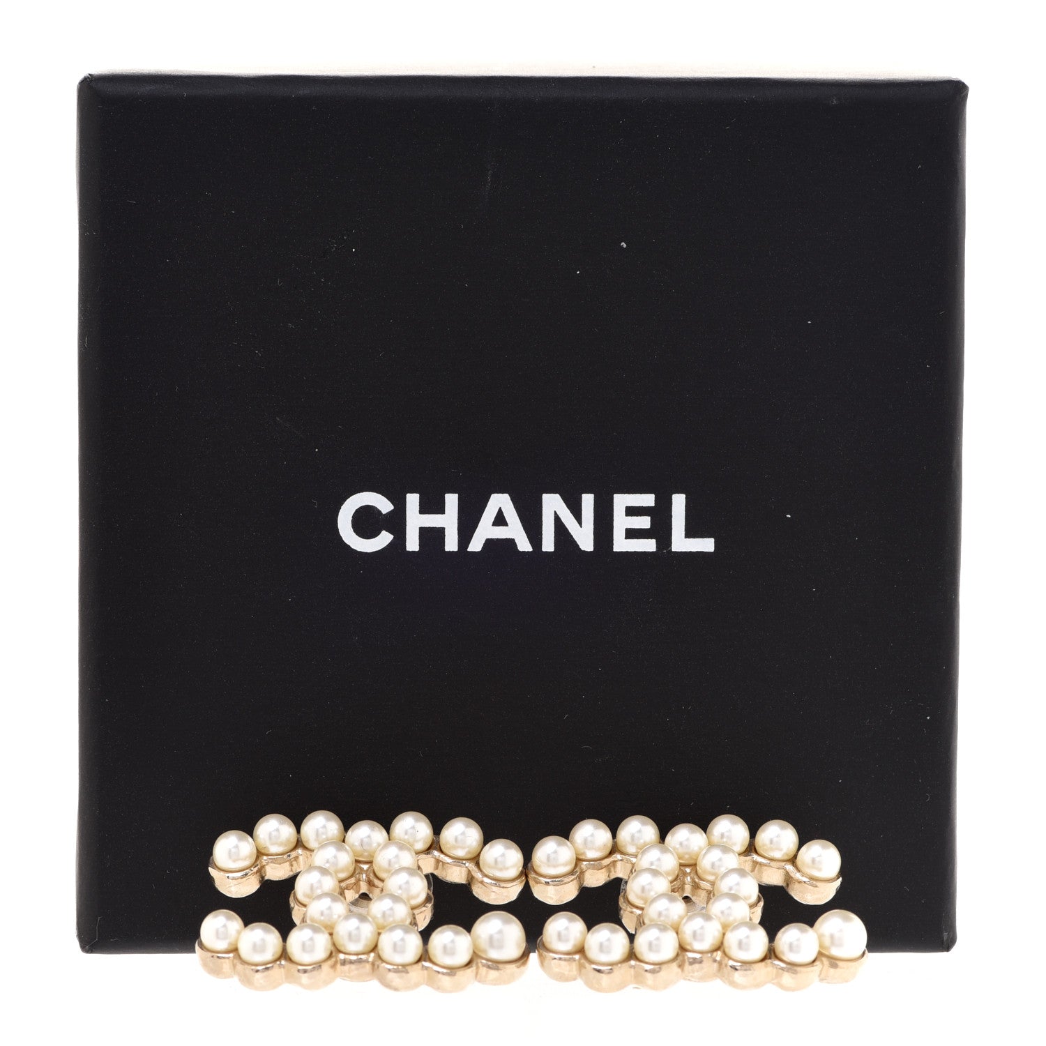 Chanel Pearl CC Earrings Light Gold 5 of 5