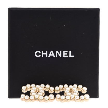 Chanel Pearl CC Earrings Light Gold 5 of 5
