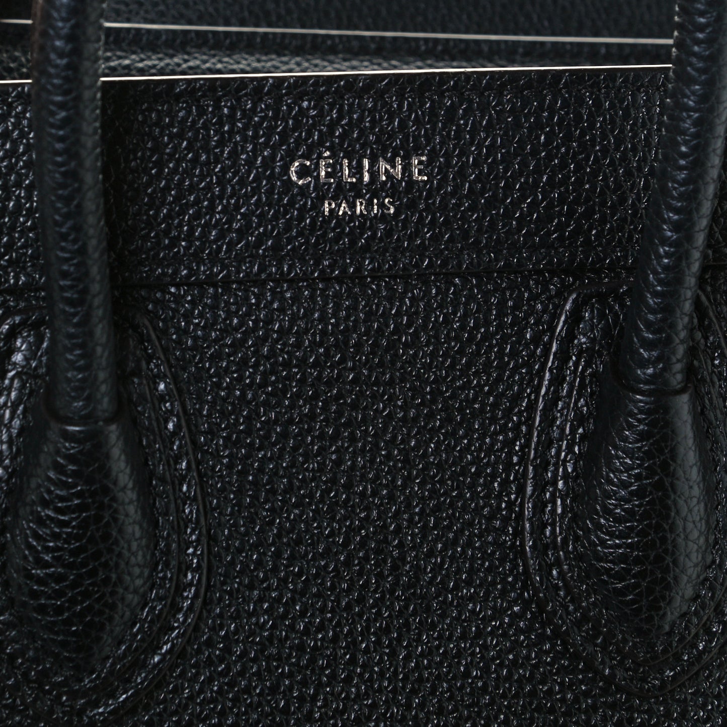 Drummed Calfskin Nano Luggage Black