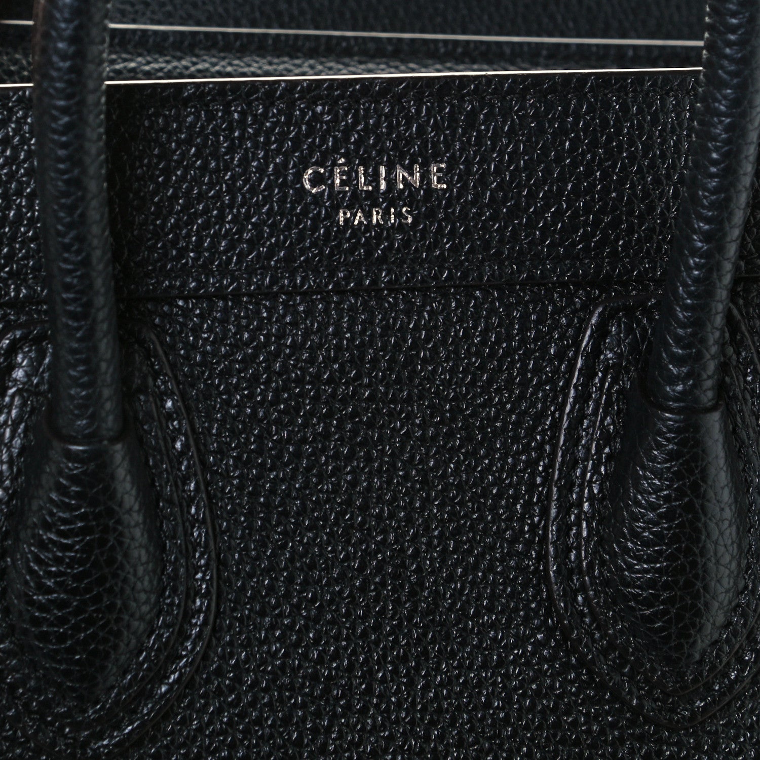 Celine Drummed Calfskin Nano Luggage Black 7 of 10