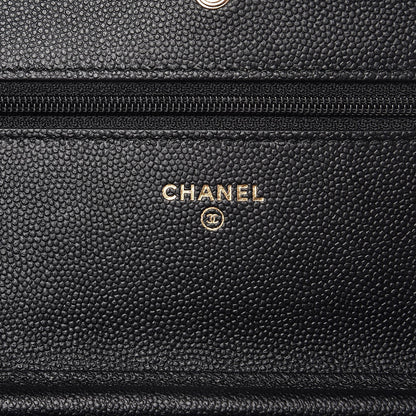 Chanel Caviar Quilted Boy Wallet On Chain WOC Black 6 of 9
