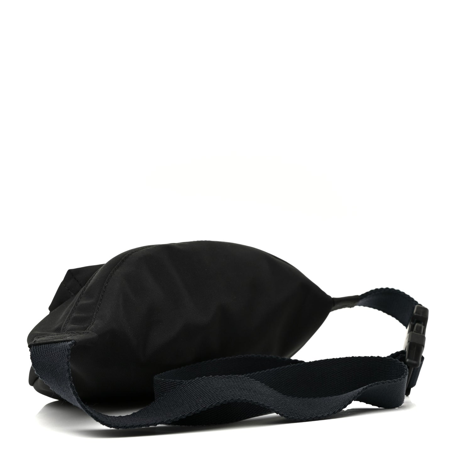 Sport Nylon Logo Embroidered Wheel Belt Bag Black White