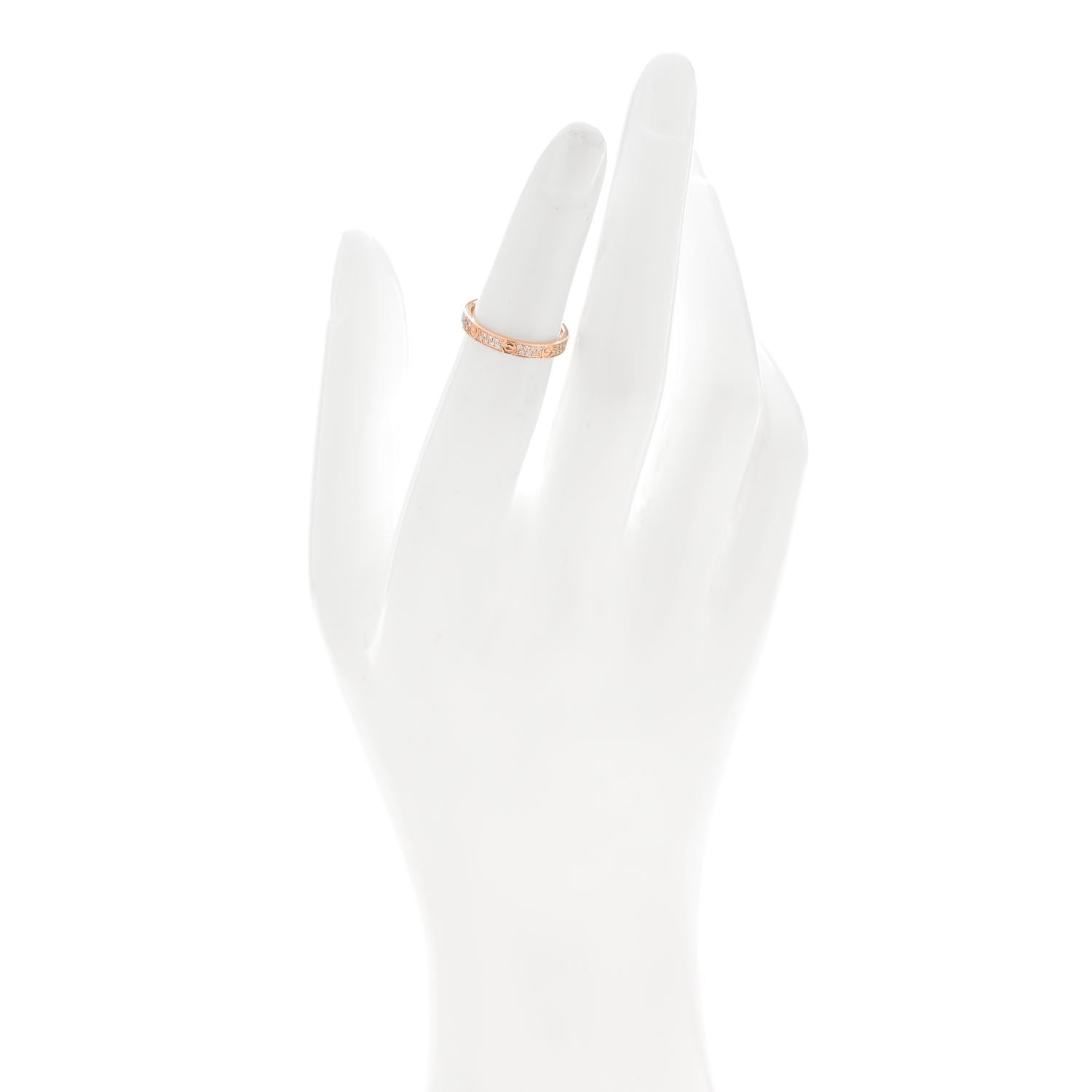 Cartier 18K Pink Gold Diamond 2.6mm LOVE Paved Band Ring 47 4 2 of 6