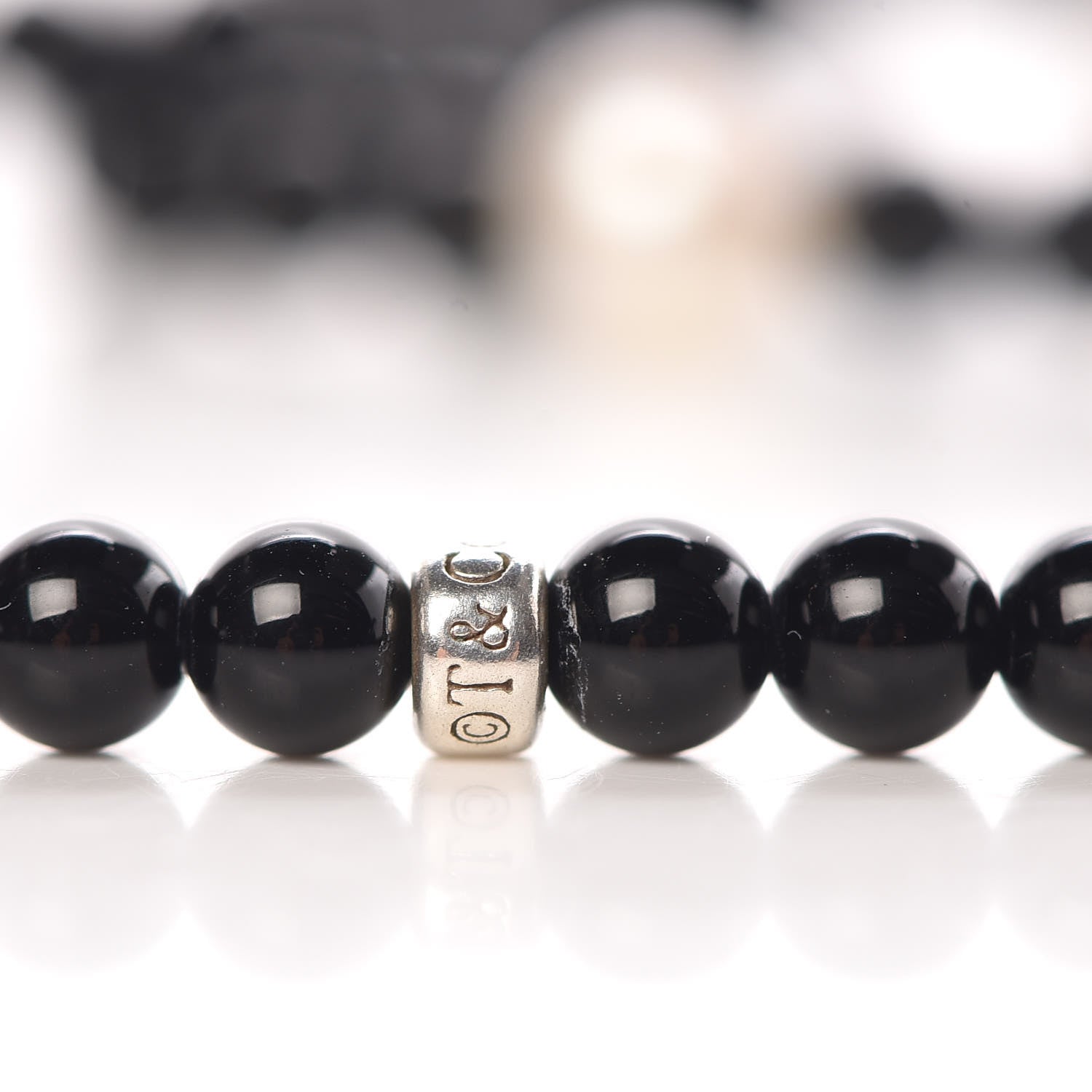 Tiffany Sterling Silver Black Onyx Freshwater Pearl Ziegfeld Tassel Necklace 5 of 6