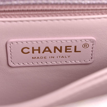 Chanel Metallic Caviar Quilted Mini Coco Handle Flap Light Pink 6 of 13