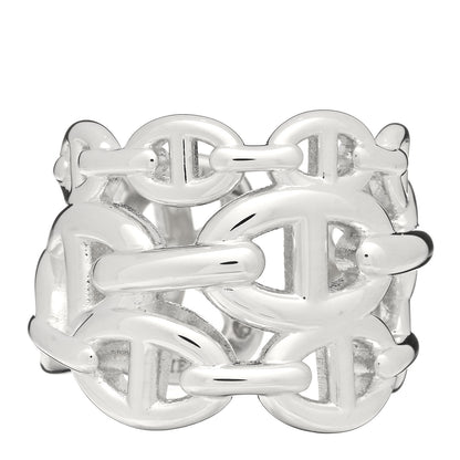 Hermes Sterling Silver GM Chaine d'Ancre Enchainee Band Ring 51 5.75 2 of 3