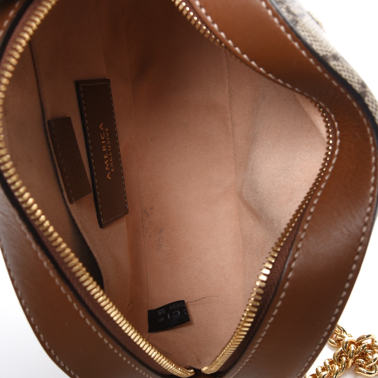 Gucci GG Supreme Monogram Blind For Love Embroidered Mini Chain Shoulder Bag Beige Tuscany 5 of 9