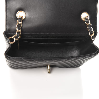 Chanel Lambskin Chevron Quilted Mini Rectangular Flap Black 5 of 8