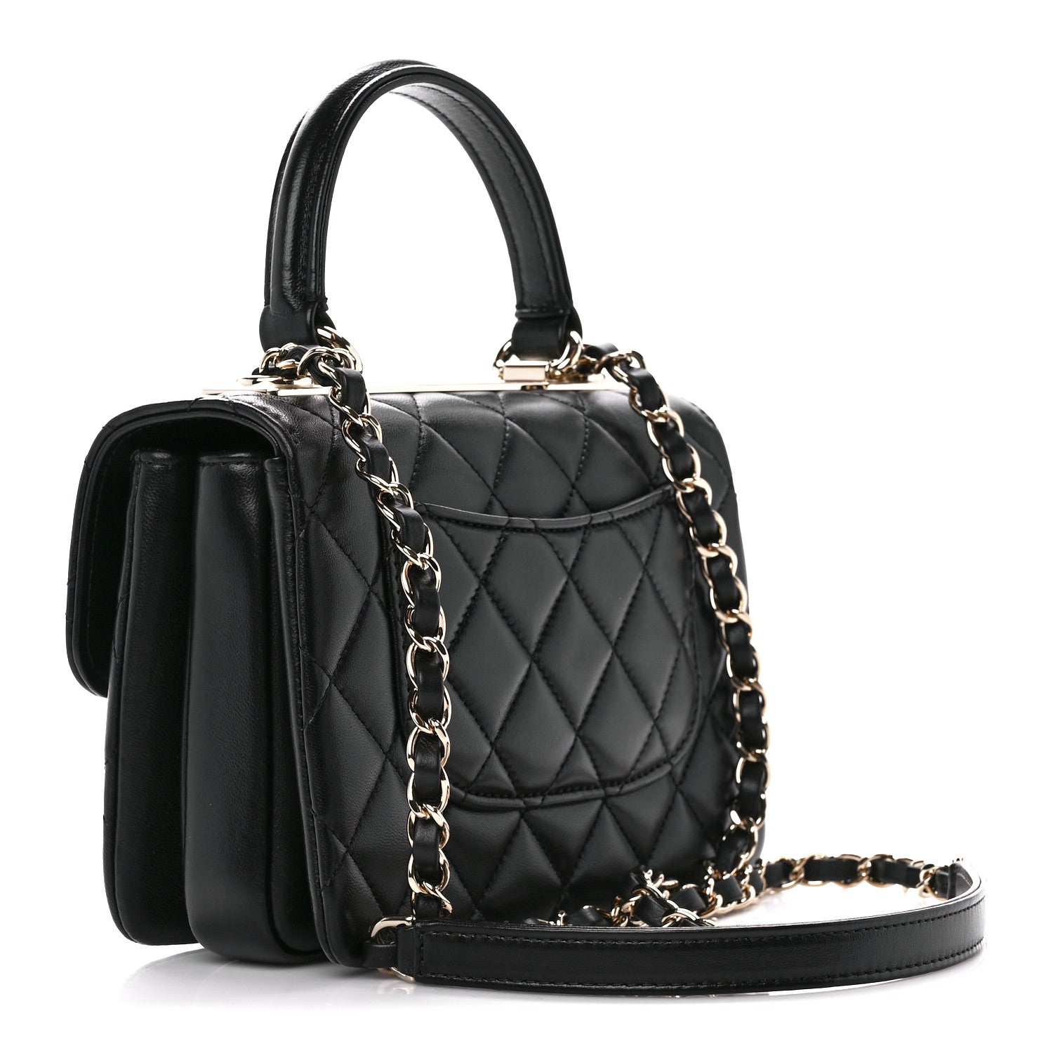 Chanel Lambskin Quilted Mini Trendy CC Dual Handle Flap Bag Black 3 of 12