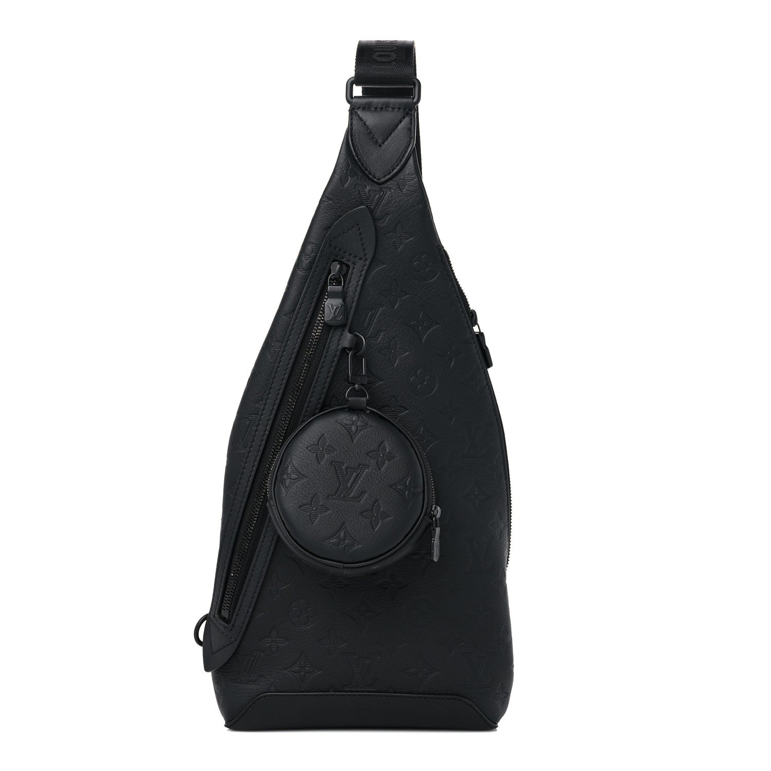Louis Vuitton Calfskin Shadow Monogram Duo Slingbag Black 1 of 9