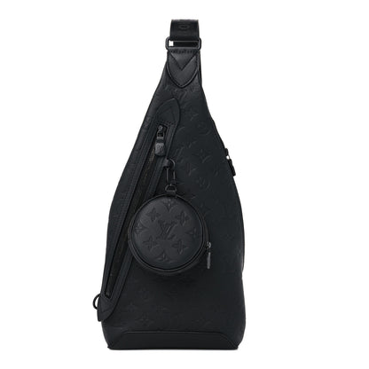 Louis Vuitton Calfskin Shadow Monogram Duo Slingbag Black 1 of 9