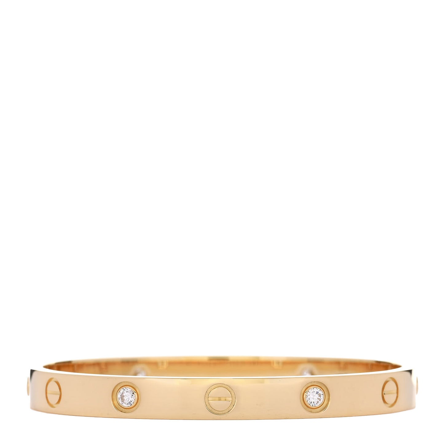 18K Yellow Gold 4 Diamond LOVE Bracelet 16