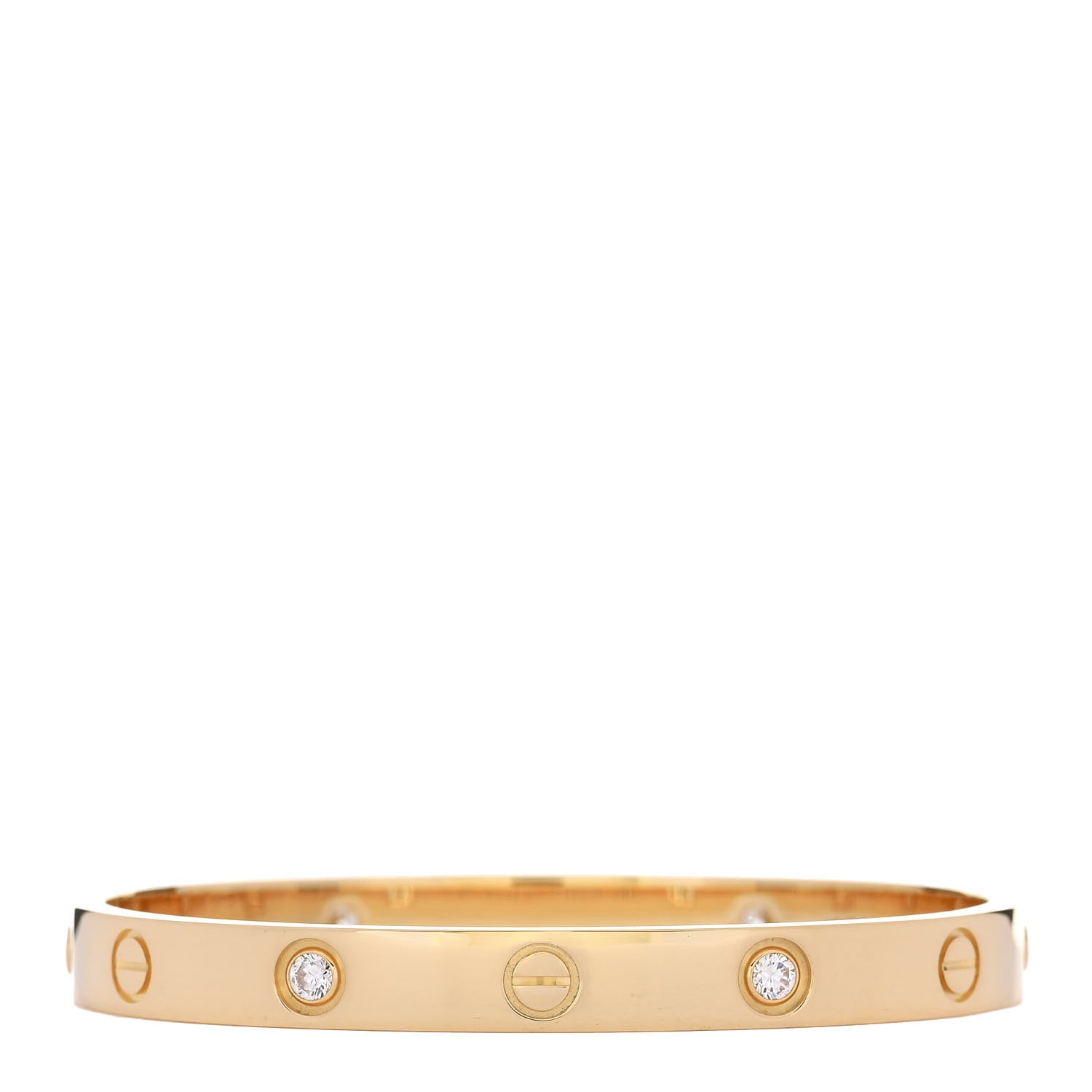 Cartier 18K Yellow Gold 4 Diamond LOVE Bracelet 16 3 of 10