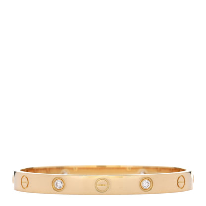Cartier 18K Yellow Gold 4 Diamond LOVE Bracelet 16 3 of 10