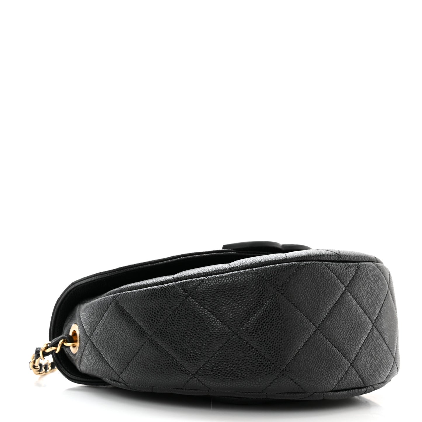 Caviar Quilted Small Messenger Flap Black