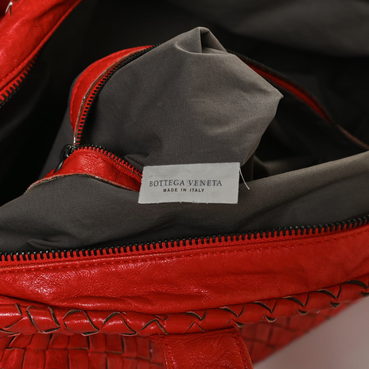 Nappa Intrecciato Shoulder Bag Red