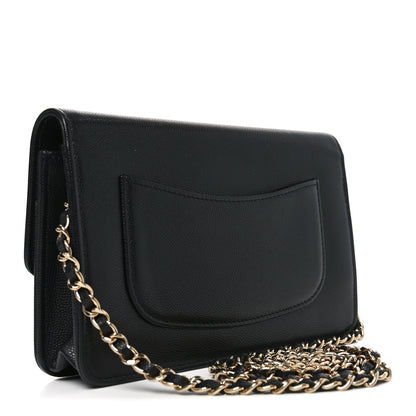 Chanel Caviar Timeless CC Wallet On Chain WOC Black 3 of 12