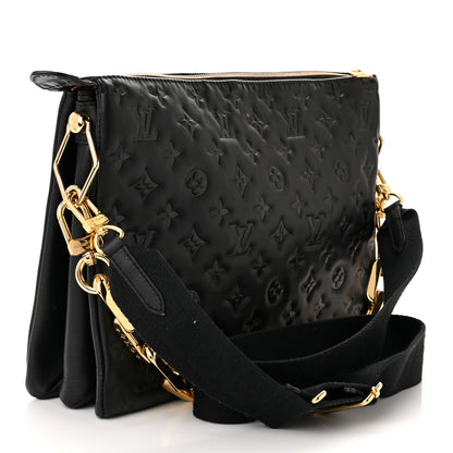 Louis Vuitton Lambskin Embossed Monogram Coussin MM Black 3 of 13