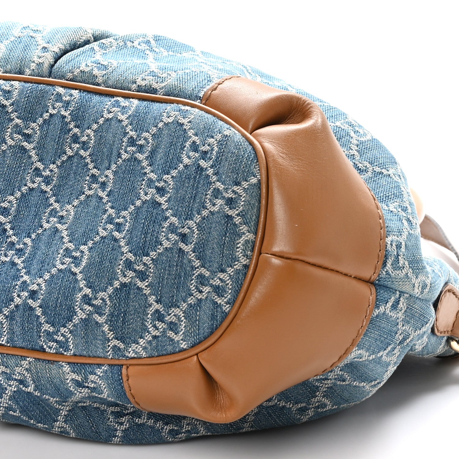 Gucci Denim Monogram Medium Sukey Top Handle Blue 10 of 10