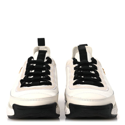 Chanel Velvet Calfskin Mixed Fibers CC Sneakers 38 White 38 Ivory Black 3 of 11